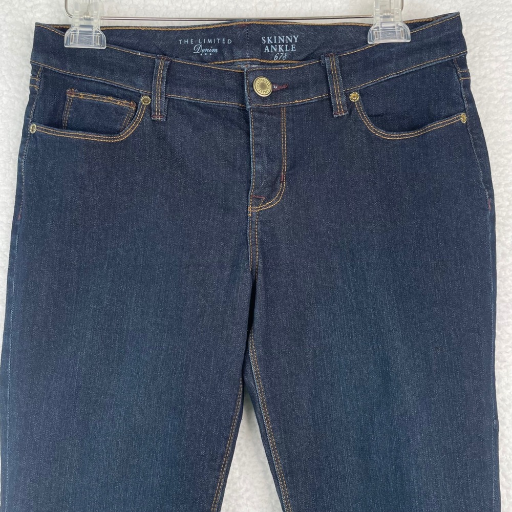The Limited Skinny Ankle 678 Dark Wash Denim Jeans Womens Size 8 Indigo Stretch